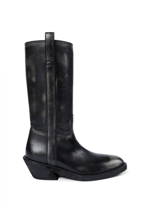 Ann Demeulemeester Laxit brushed biker boots - Black