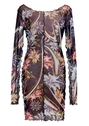 Agua Bendita Hadley long-sleeve mesh mini dress - Black