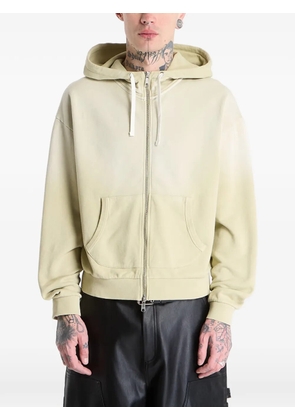 Brain Dead padded-elbow zip-up hoodie - Green