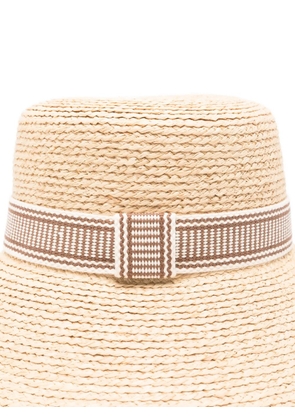 Miu Miu ribbon straw hat - Neutrals