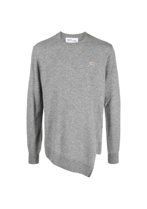 Comme Des Garçons Shirt x Lacoste asymmetric wool sweater - Grey