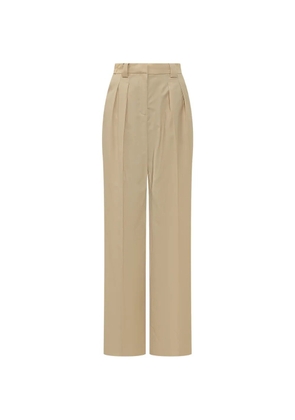 moms pants pleated wool trousers - Neutrals