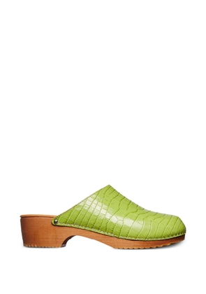 FIGURE DECORATIVE crocodile effect mules - Green
