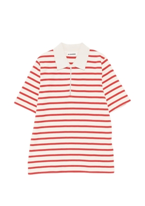 Jil Sander striped zip-up polo shirt - Neutrals