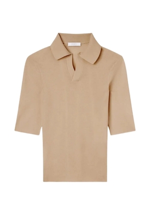 Fedeli V-neck short-sleeved top - Neutrals