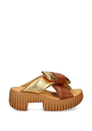 4CCCCEES Plia Bow platform leather sandals - Gold
