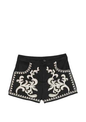 PHILIA LOFT embroidery shorts - Black
