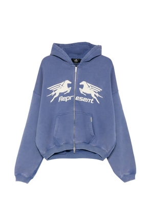 Represent Pegasus zip-through hoodie - Blue