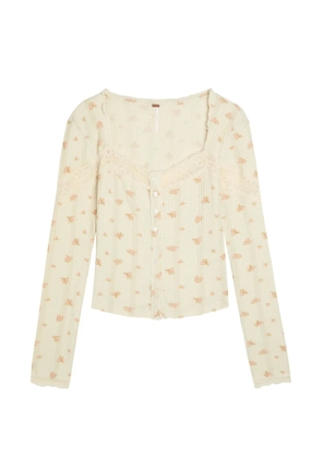 Free People Let's Party Cardi floral-print top - Neutrals