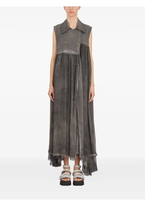 SANCTA MUERTE long button frayed gilet - Grey