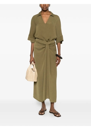 PHILIA LOFT V-neck collared blouse - Green