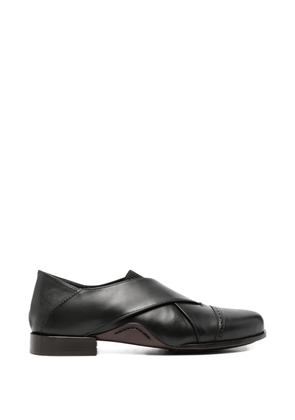 NULLUS captoe criss-cross loafers - Black