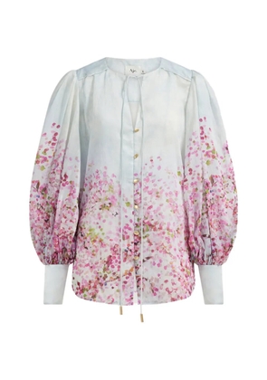 Aje bishop-sleeves floral-print blouse - Pink