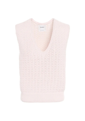 Barrie cashmere lace vest - Pink