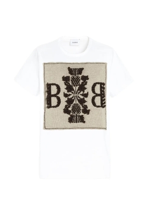 Barrie cashmere-patch T-shirt - White