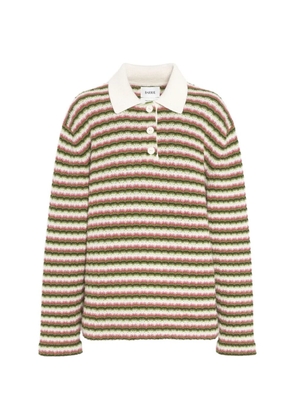 Barrie lace cashmere polo top - Neutrals