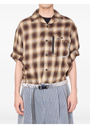 Kolor plaid pocket shirt - Brown