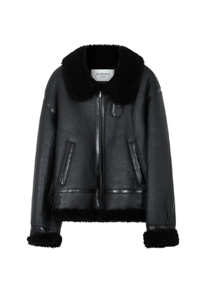 Saint Laurent shearling-trim jacket - Black