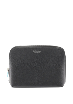 Saint Laurent Pre-Owned 2010s leather makeup bag - Black