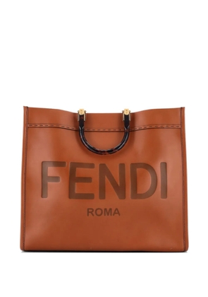 Fendi Pre-Owned Sunshine Shopper Leather Large tote bag - Brown