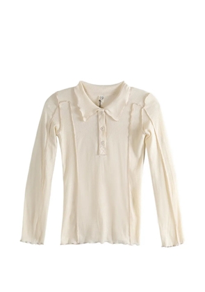 Baserange Omato ruffled polo shirt - Neutrals