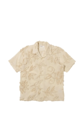 Universal Works floral-embroidered short-sleeve shirt - Neutrals