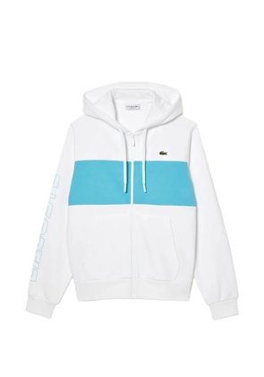 Lacoste colour-block zip-up hoodie - White