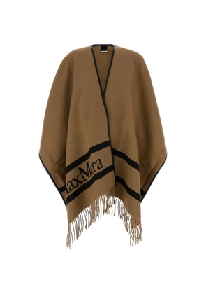 Max Mara fringe stripes scarf - Brown