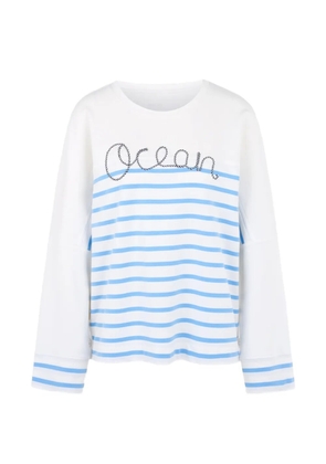 MARCCAIN striped cotton sweatshirt - White