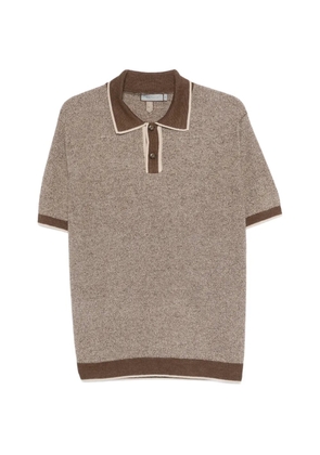 Canali textured polo shirt - Brown