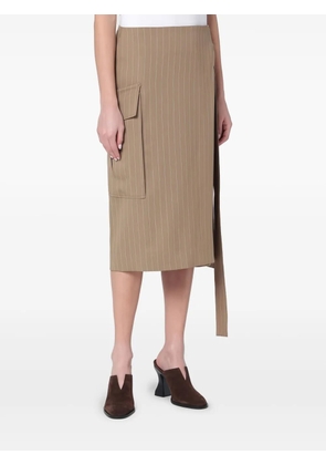Victoria Beckham pinstripe wrap skirt - Neutrals