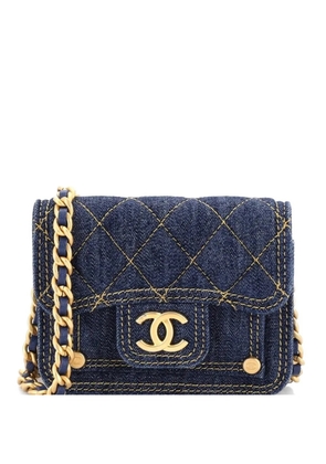 CHANEL Pre-Owned Double You CC Flap with Chain Quilted Denim clutch bag - Blue
