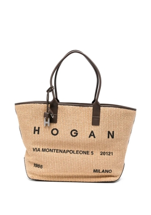 Hogan logo-embellishment medium tote bag - Neutrals