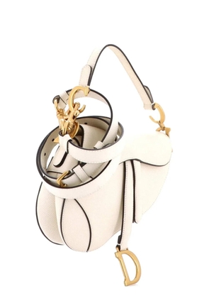 Christian Dior Pre-Owned Saddle Handbag with Strap Leather Mini shoulder bag - White