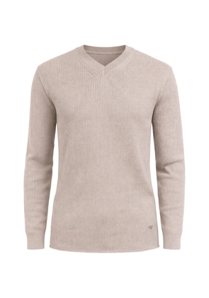 Emporio Armani ribbed V-neck sweater - Neutrals