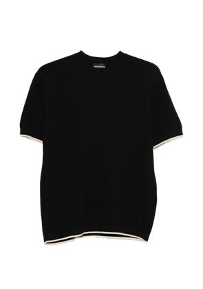 Emporio Armani stripe-detail T-shirt - Black