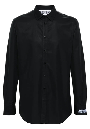 Moschino logo-embroidered cotton shirt - Black