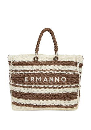 Ermanno Scervino striped tote bag - Neutrals