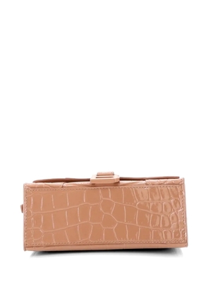 Balenciaga Pre-Owned Hourglass Top Handle Bag Crocodile Embossed Leather XS satchel - Neutrals