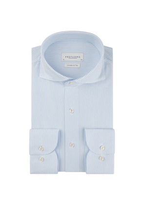 Profuomo striped-pattern shirt - Blue
