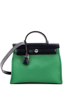 Hermès Pre-Owned Herbag Zip Leather and Toile 31 shoulder bag - Blue