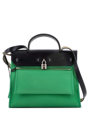 Hermès Pre-Owned Herbag Zip Leather and Toile 31 shoulder bag - Green