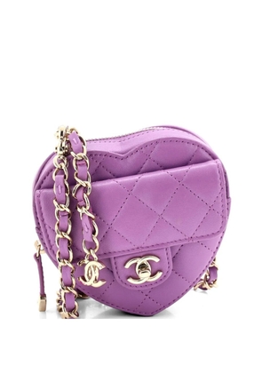 CHANEL Pre-Owned CC in Love Heart Quilted Lambskin belt bag - Purple