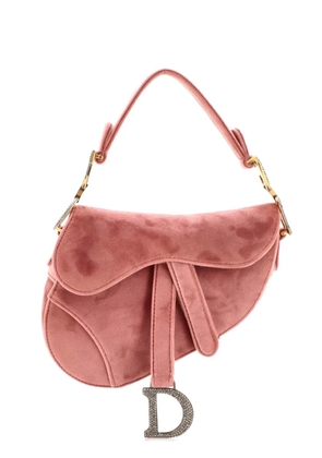 Christian Dior Pre-Owned Saddle Handbag Velvet with Crystals Mini shoulder bag - Pink