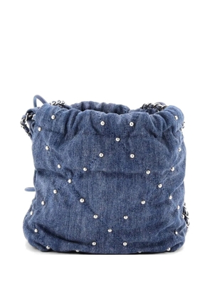 CHANEL Pre-Owned 22 Chain Quilted Studded Denim Mini hobo bag - Blue