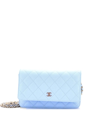 CHANEL Pre-Owned Wallet on Chain Quilted Caviar crossbody bag - Blue