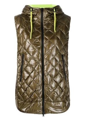 Herno zip-up hooded quilted gilet - Green