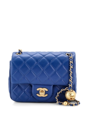 CHANEL Pre-Owned Pearl Crush Square Flap Bag Quilted Lambskin Mini crossbody bag - Blue