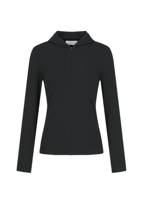 Amomento half zip-up knit hoodie - Black