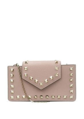 Valentino Garavani Pre-Owned 2013 Calfskin Rockstud Phone Case with Chain crossbody bag - Brown